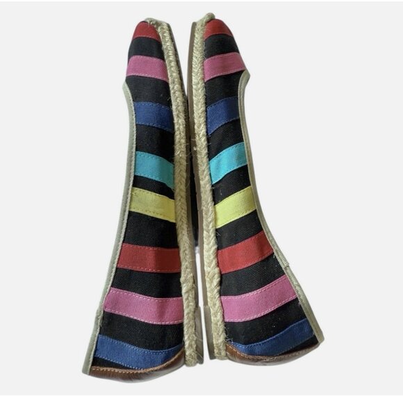 Kate Spade New York Canvas Rainbow Striped Espadrilles Flats Shoes Women size 7 - Picture 4 of 9